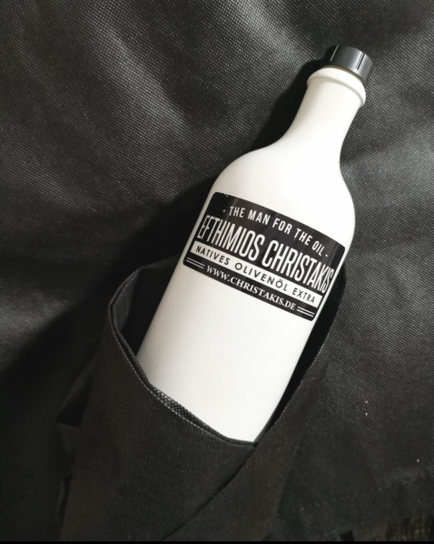 Keramik Flasche 750 ml in weiß mit Ausgießer