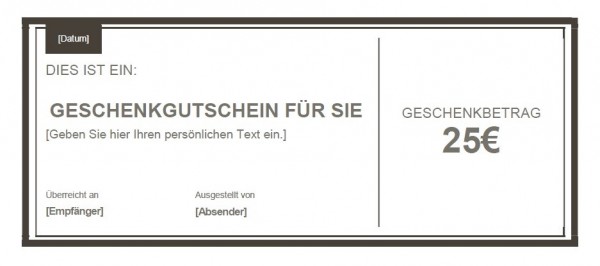 Gutschein 25€
